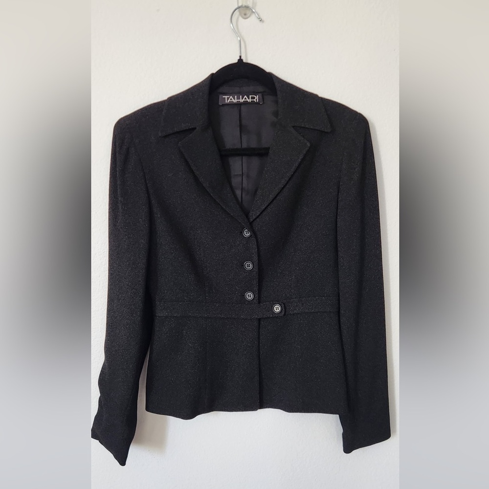 Tahari Elegant Black Women's Blazer & Skirt